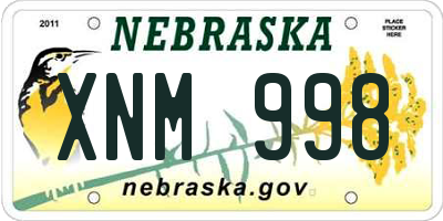 NE license plate XNM998