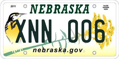NE license plate XNN006