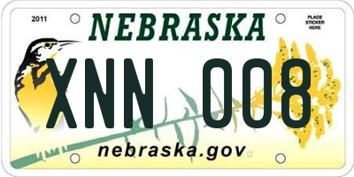 NE license plate XNN008