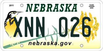 NE license plate XNN026