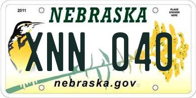 NE license plate XNN040