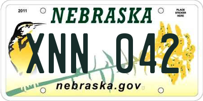 NE license plate XNN042