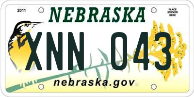 NE license plate XNN043