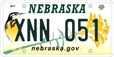 NE license plate XNN051
