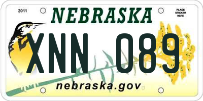 NE license plate XNN089