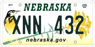 NE license plate XNN432
