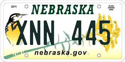 NE license plate XNN445