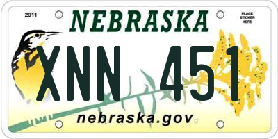 NE license plate XNN451