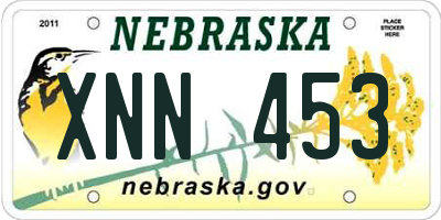 NE license plate XNN453