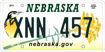 NE license plate XNN457