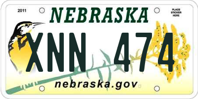 NE license plate XNN474