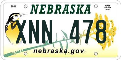 NE license plate XNN478