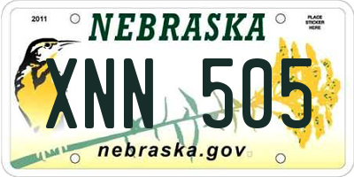 NE license plate XNN505