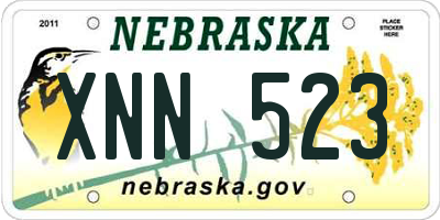 NE license plate XNN523