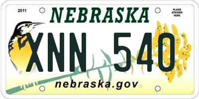 NE license plate XNN540