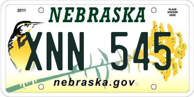 NE license plate XNN545