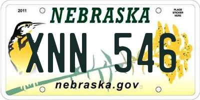 NE license plate XNN546