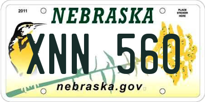 NE license plate XNN560