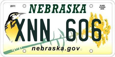 NE license plate XNN606