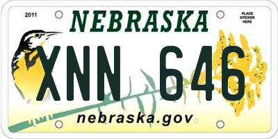 NE license plate XNN646