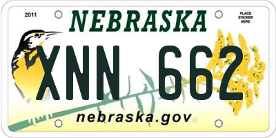 NE license plate XNN662