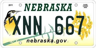 NE license plate XNN667