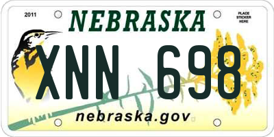 NE license plate XNN698