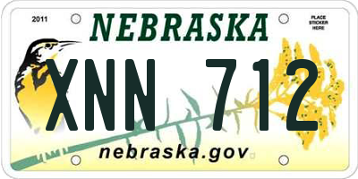 NE license plate XNN712