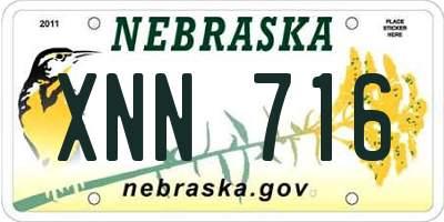NE license plate XNN716