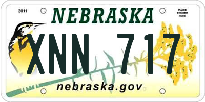 NE license plate XNN717