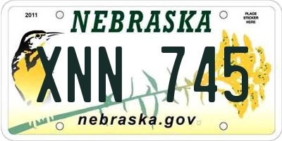 NE license plate XNN745