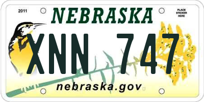 NE license plate XNN747