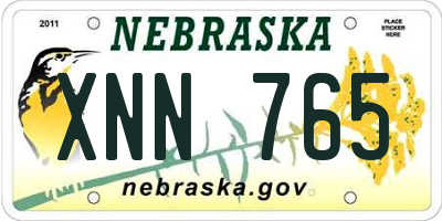 NE license plate XNN765