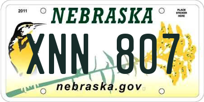 NE license plate XNN807