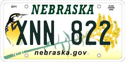 NE license plate XNN822