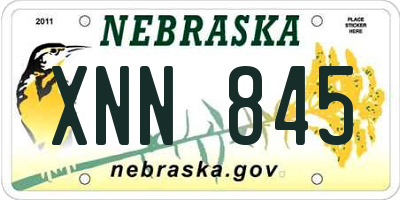 NE license plate XNN845