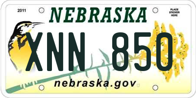 NE license plate XNN850
