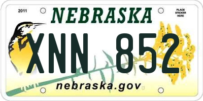 NE license plate XNN852