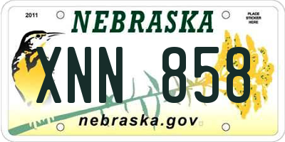 NE license plate XNN858