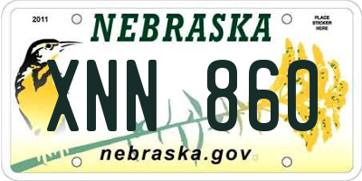 NE license plate XNN860
