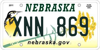 NE license plate XNN869