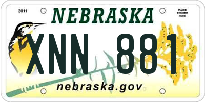 NE license plate XNN881