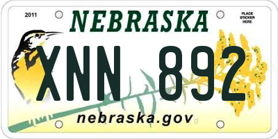 NE license plate XNN892