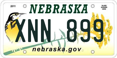 NE license plate XNN899