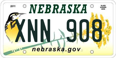 NE license plate XNN908