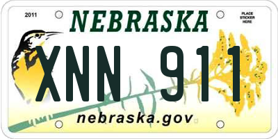 NE license plate XNN911