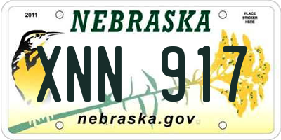 NE license plate XNN917
