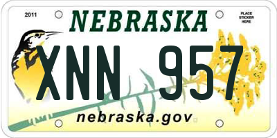 NE license plate XNN957