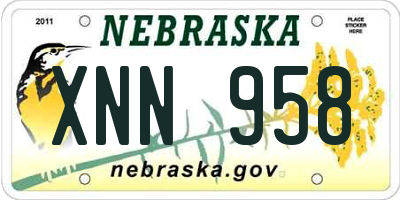 NE license plate XNN958