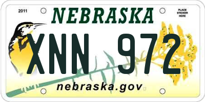 NE license plate XNN972